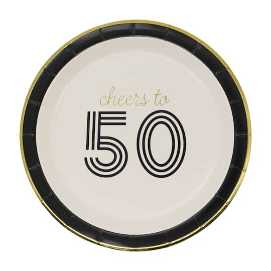7" Cheers to 50 Paper Dinner Plates, 8ct. by Celebrate It™